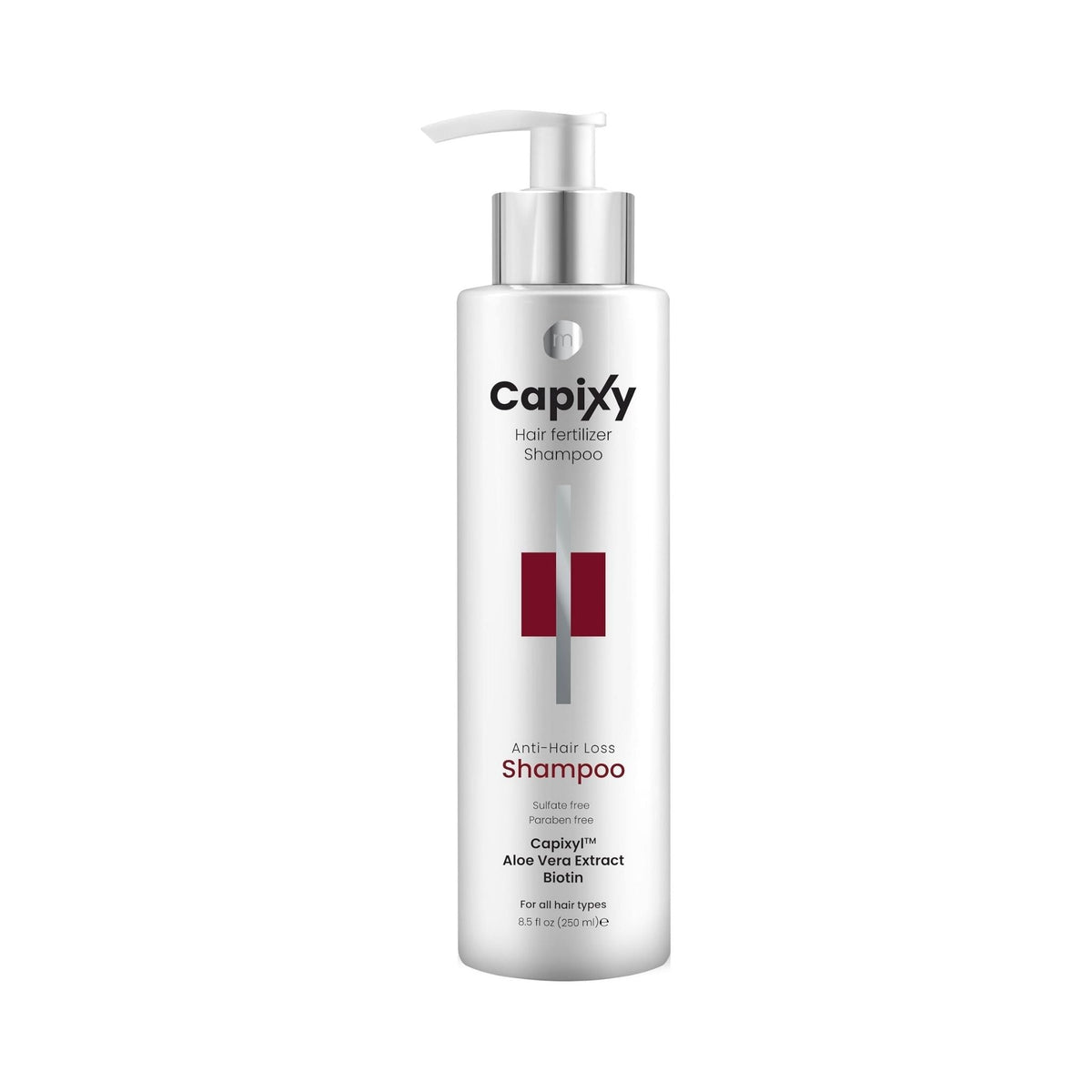 Refect Beauty Capixy hair loss treatment shampoo bottle with pump dispenser for strengthening and scalp health