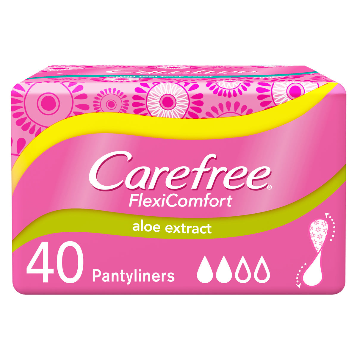 Refect Beauty CareFree Flexi Comfort Aloe Extract pantyliners pack of 40 in pink floral packaging