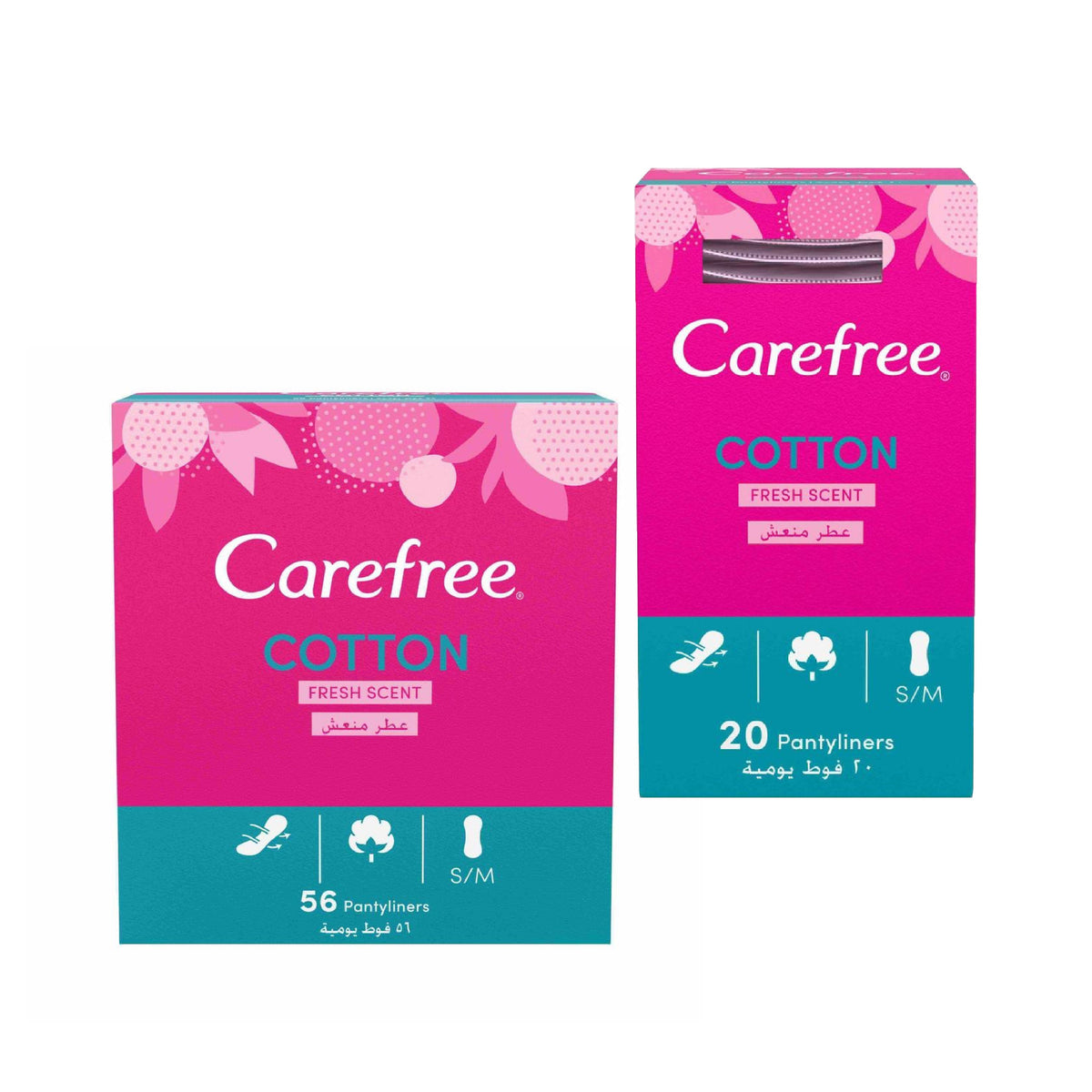 Refect Beauty Carefree Cotton Fresh Scent panty liners in pink packaging for daily comfort and freshness.