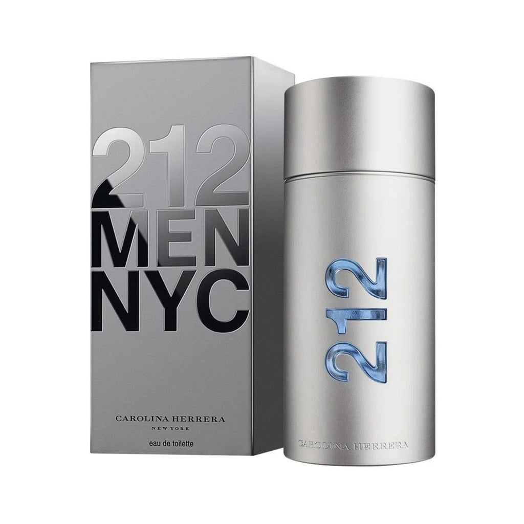 Refect Beauty Carolina Herrera 212 Men NYC Eau de Toilette bottle and silver box packaging