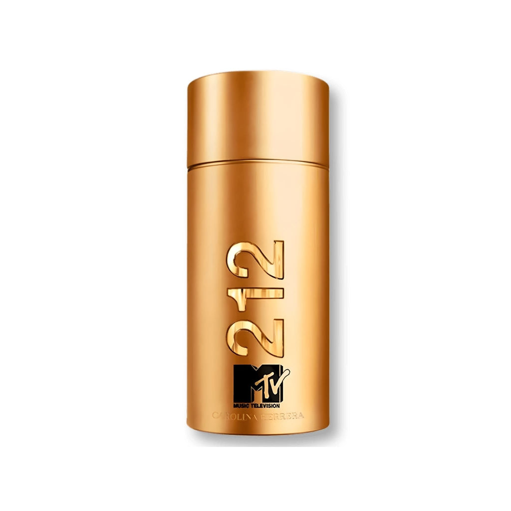 Refect Beauty Carolina Herrera 212 NYC MTV limited edition gold cylindrical eau de toilette bottle for men