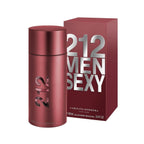 Refect Beauty Carolina Herrera 212 Sexy Men eau de toilette bottle and box in a deep red metallic finish.
