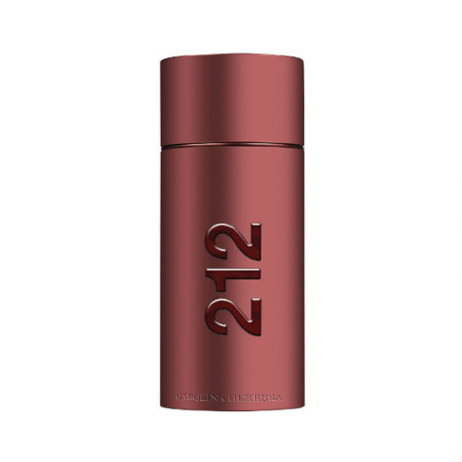 Refect Beauty Carolina Herrera 212 Sexy Men Eau de Toilette in a sleek, cylindrical dark red metallic bottle.