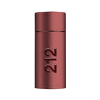 Refect Beauty Carolina Herrera 212 Sexy Men Eau de Toilette in a sleek, cylindrical dark red metallic bottle.
