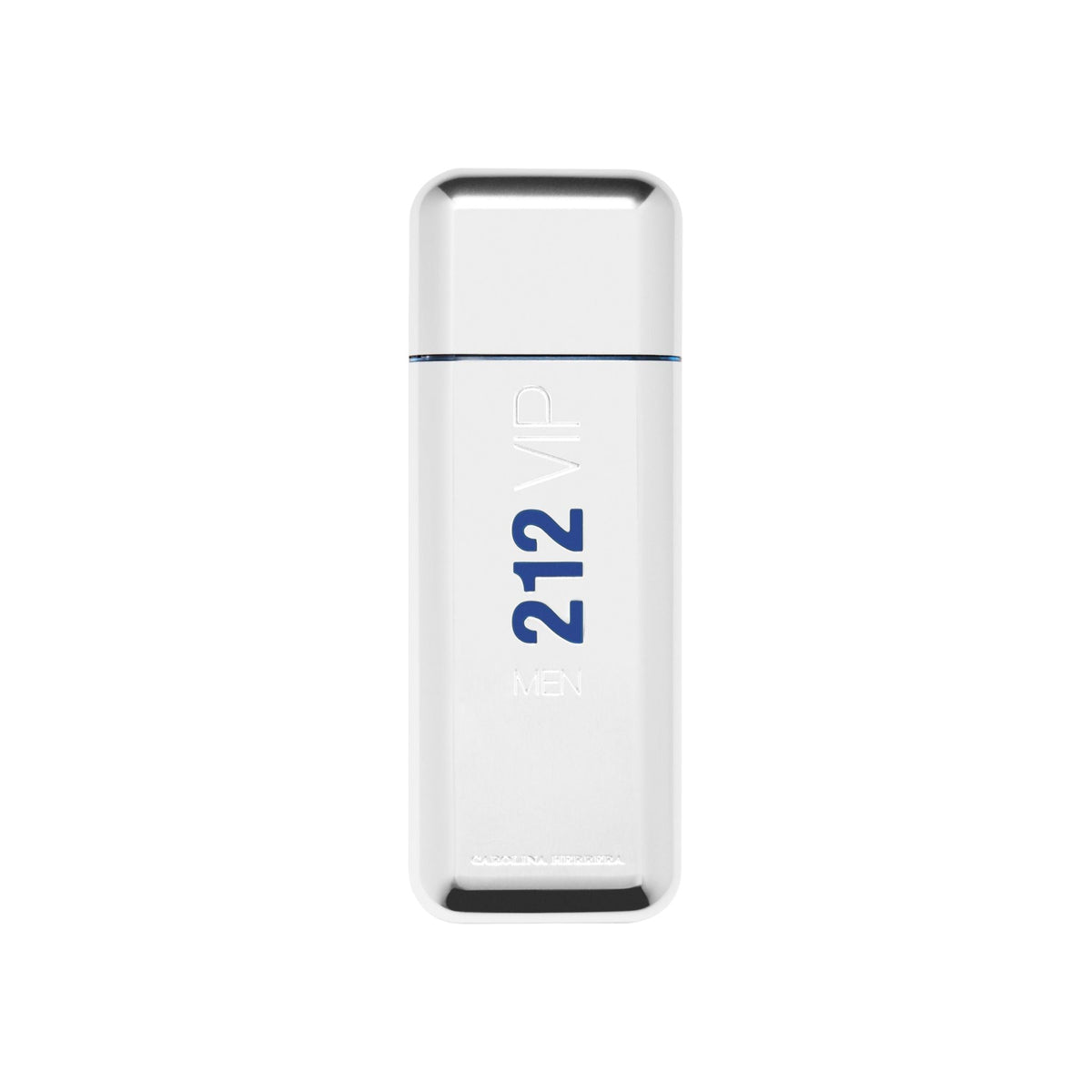 Refect Beauty Carolina Herrera 212 VIP Men Eau de Toilette in a sleek, rectangular metallic silver bottle.