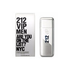 Refect Beauty Carolina Herrera 212 VIP Men Eau de Toilette bottle and box packaging with metallic silver finish.