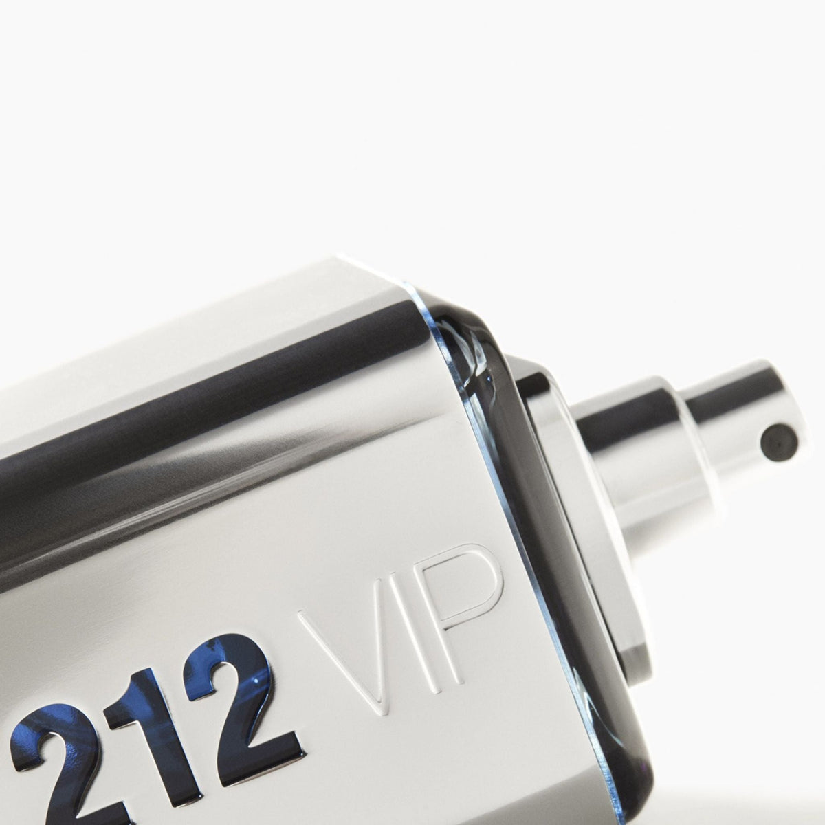 Refect Beauty Carolina Herrera 212 VIP Men Eau de Toilette bottle featuring a sleek metallic silver finish