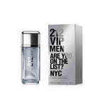 Refect Beauty Carolina Herrera 212 VIP Men Eau de Toilette bottle and silver packaging box on a white background.