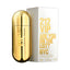 Refect Beauty Carolina Herrera 212 VIP Eau de Parfum for women in a metallic gold capsule bottle with its white box.