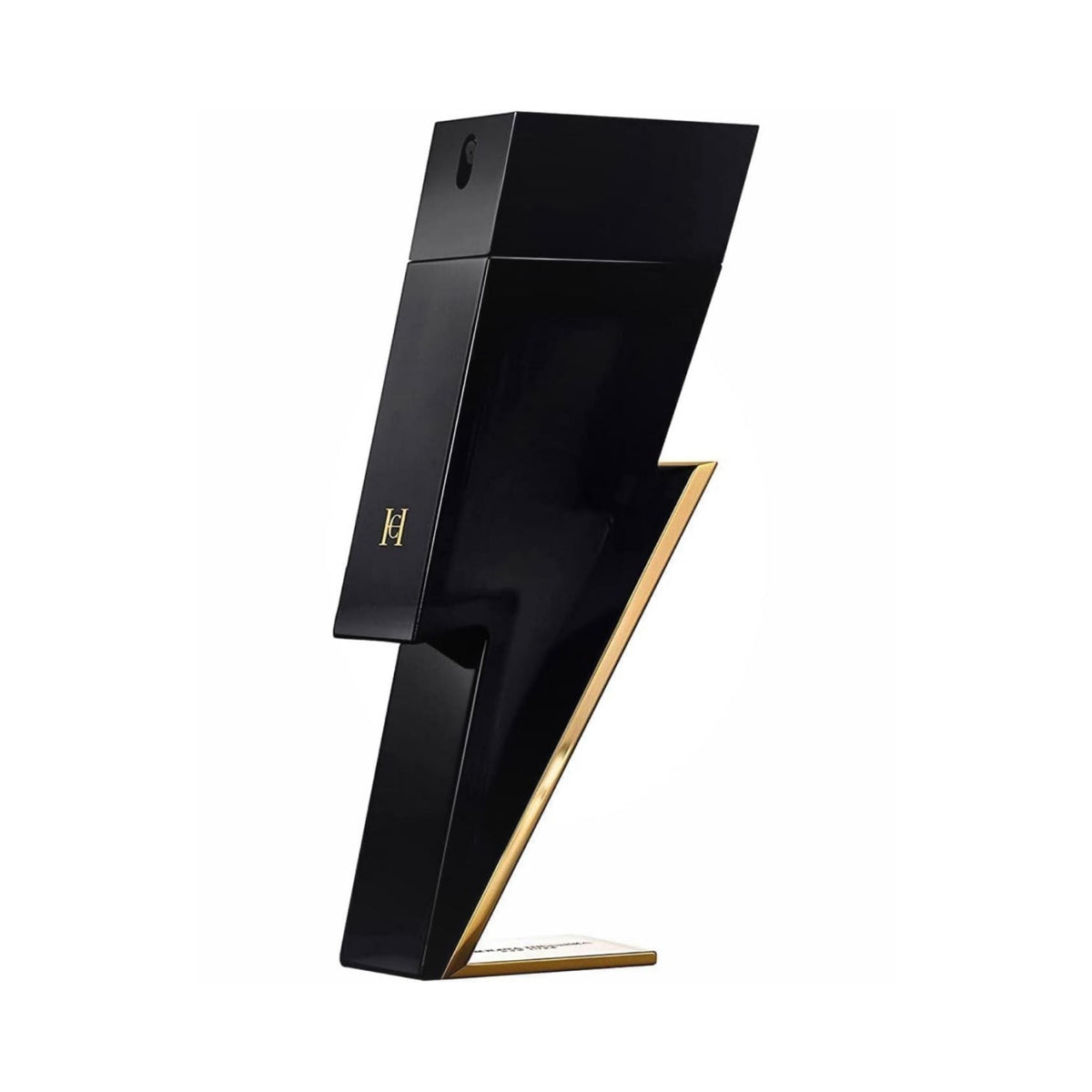 Refect Beauty Carolina Herrera Bad Boy Eau de Toilette in a distinctive black lightning bolt bottle with gold accents.