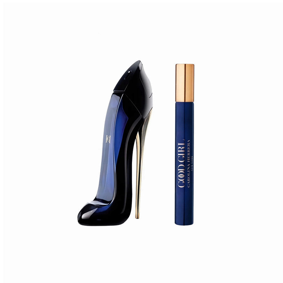 Refect Beauty Carolina Herrera Good Girl perfume set with iconic stiletto bottle and travel size spray