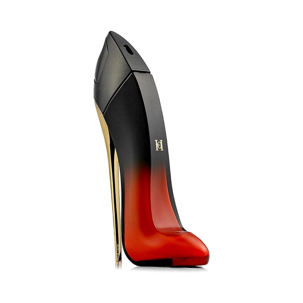 Refect Beauty Carolina Herrera Very Good Girl Elixir perfume in a signature stiletto-shaped bottle with red ombre