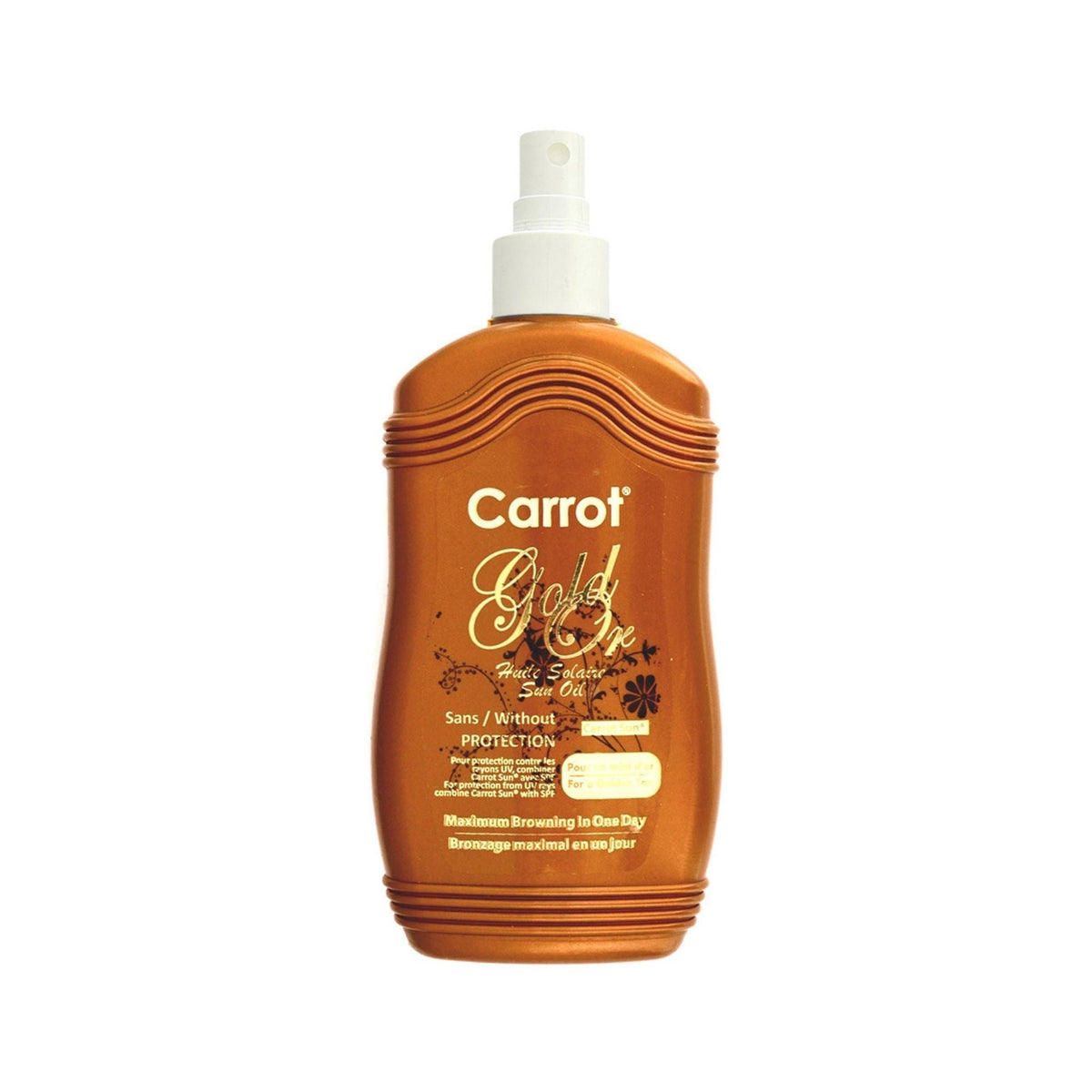 Refect Beauty Carrot Sun Golden Tanning Oil spray bottle for a radiant sun-kissed glow and hydrated skin