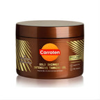 Refect Beauty Carroten Gold Shimmer Intensive Tanning Gel in a brown jar with golden accents for a radiant summer tan.