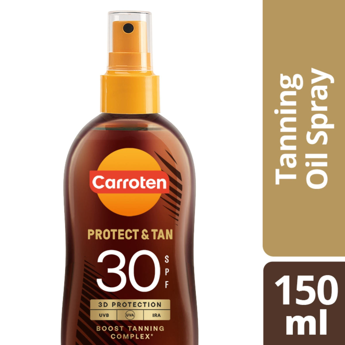 Refect Beauty Carroten Protect & Tan SPF 30 oil spray bottle for sun protection and enhanced tanning