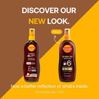 Refect Beauty Carroten tanning oil spray bottles showing old and new packaging designs for SPF 6 coconut tanning oil.