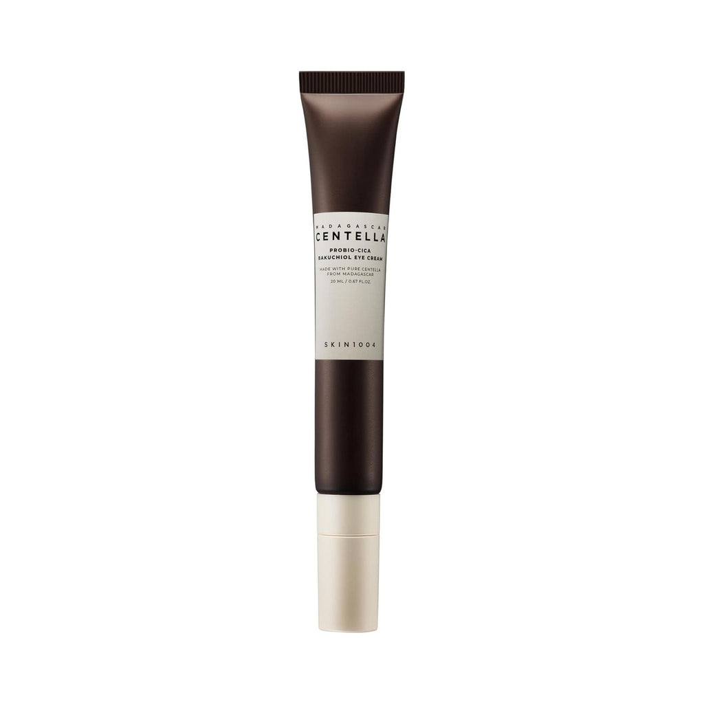 Refect Beauty Centella Probio-Cica Bakuchiol Eye Cream in a brown squeeze tube for firming and hydrating delicate skin
