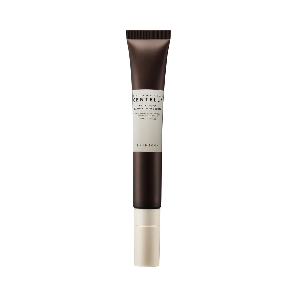 Refect Beauty Centella Probio-Cica Bakuchiol Eye Cream in a brown squeeze tube for firming and hydrating delicate skin