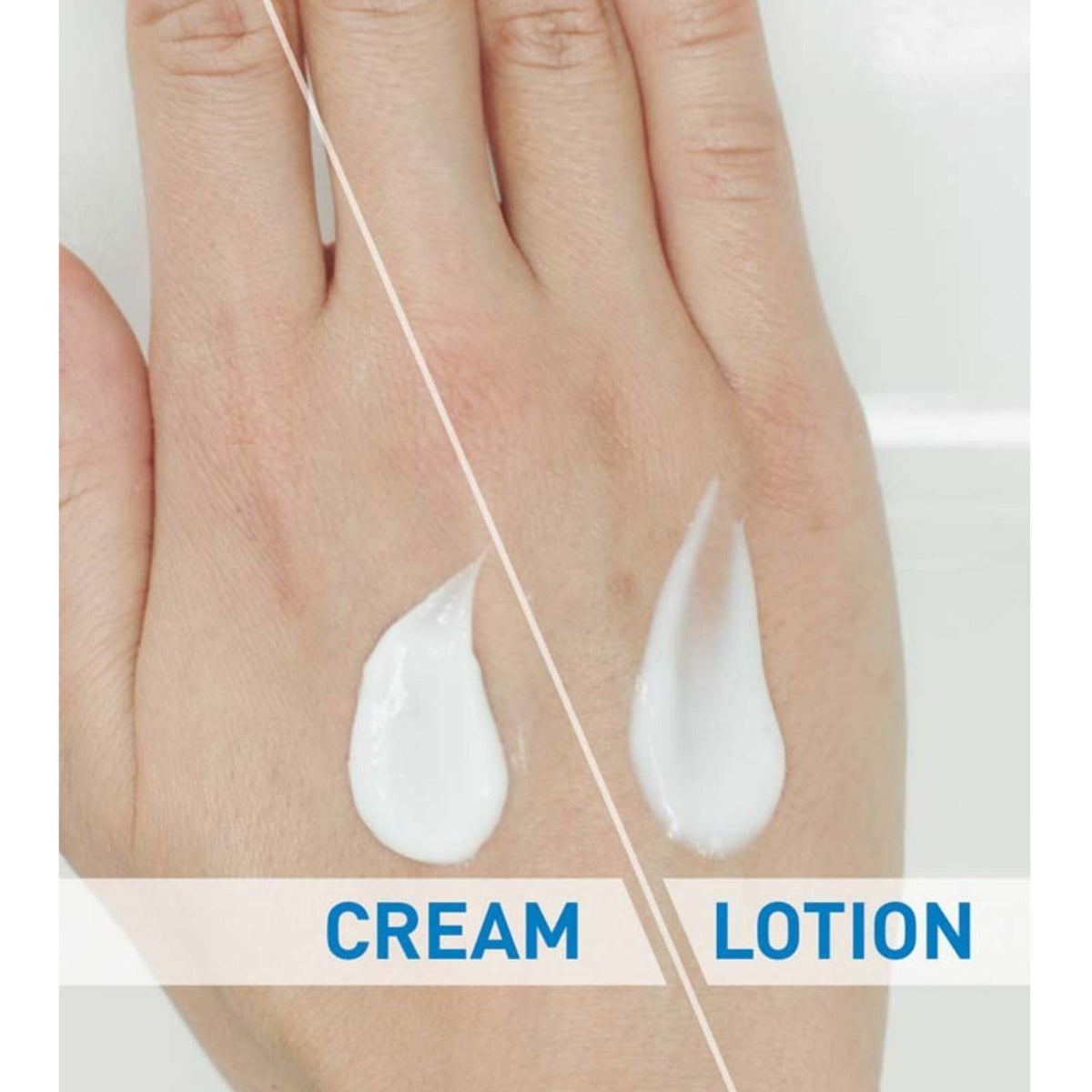 Refect Beauty CeraVe moisturizing cream and lotion texture comparison on skin for dry to very dry skin hydration