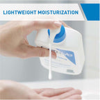 Refect Beauty CeraVe Daily Moisturizing Lotion being dispensed from a pump bottle into a hand for skincare application
