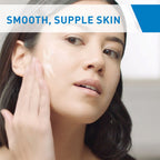 Refect Beauty model applying CeraVe Daily Moisturizing Lotion to her face for smooth and supple skin
