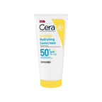 Refect Beauty CeraVe Invisible Hydrating Sunscreen SPF 50+ tube for face and body with white and yellow packaging.