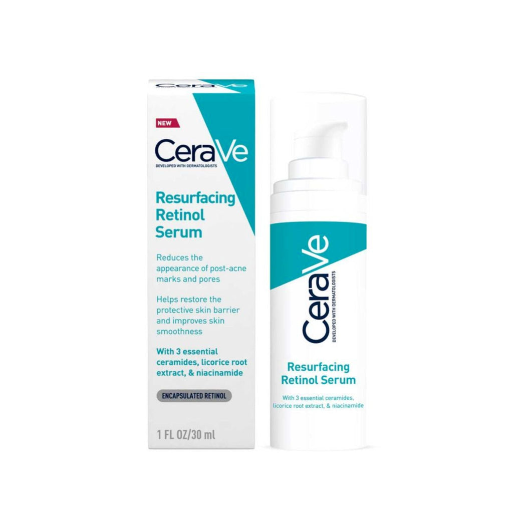 Refect Beauty CeraVe Resurfacing Retinol Serum bottle and packaging box for post-acne marks and skin texture