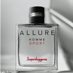 Refect Beauty Chanel Allure Homme Sport Superleggera eau de parfum in a clear smoked glass bottle with red lettering
