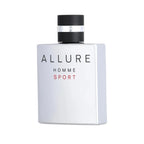 Refect Beauty Chanel Allure Homme Sport Eau de Toilette in a sleek silver bottle with a black cap.