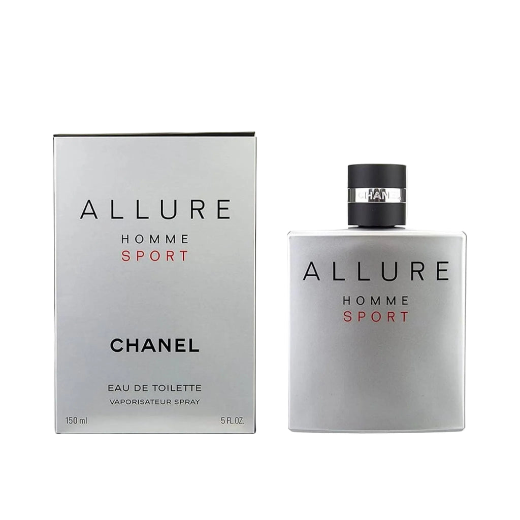 Refect Beauty Chanel Allure Homme Sport Eau de Toilette bottle and silver box packaging