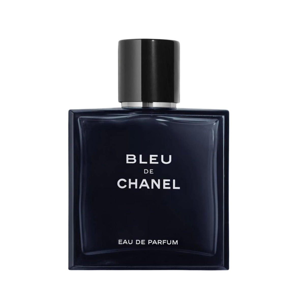 Refect Beauty CHANEL Bleu de Chanel Eau de Parfum in a sleek, dark blue glass bottle with a black cap.