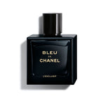 Refect Beauty Chanel Bleu de Chanel L’Exclusif Parfum in a deep navy glass bottle with gold lettering.