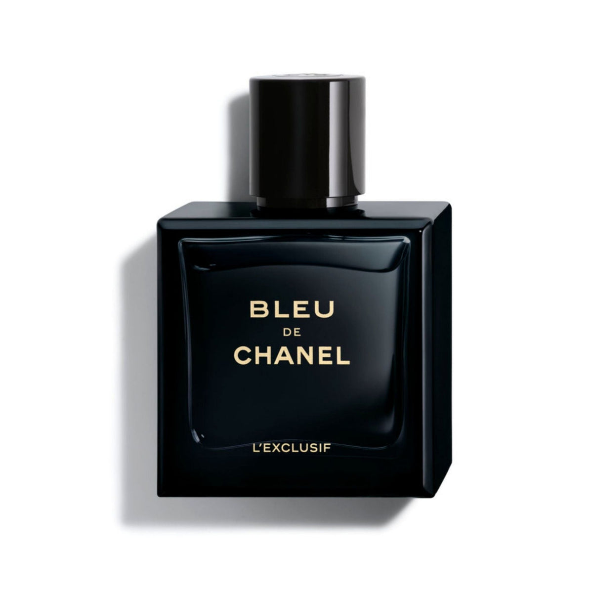 Refect Beauty Chanel Bleu de Chanel L’Exclusif Parfum in a deep navy glass bottle with gold lettering.