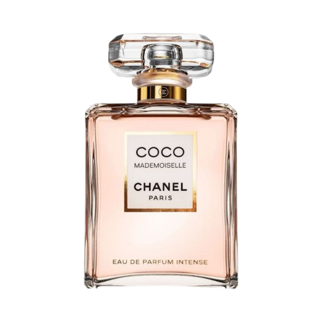 Refect Beauty Chanel Coco Mademoiselle Intense Eau de Parfum in a classic glass bottle with a gold-accented cap.
