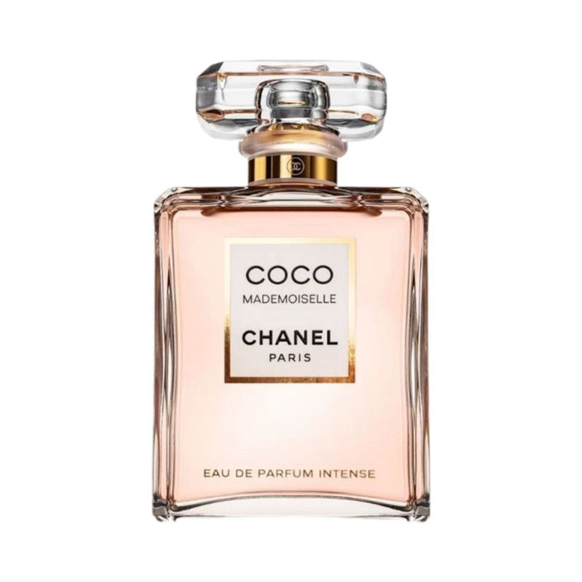 Refect Beauty Chanel Coco Mademoiselle Intense Eau de Parfum in a classic glass bottle with a gold-accented cap.