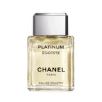 Refect Beauty Chanel Égoïste Platinum Eau de Toilette glass bottle with silver cap and golden fragrance liquid