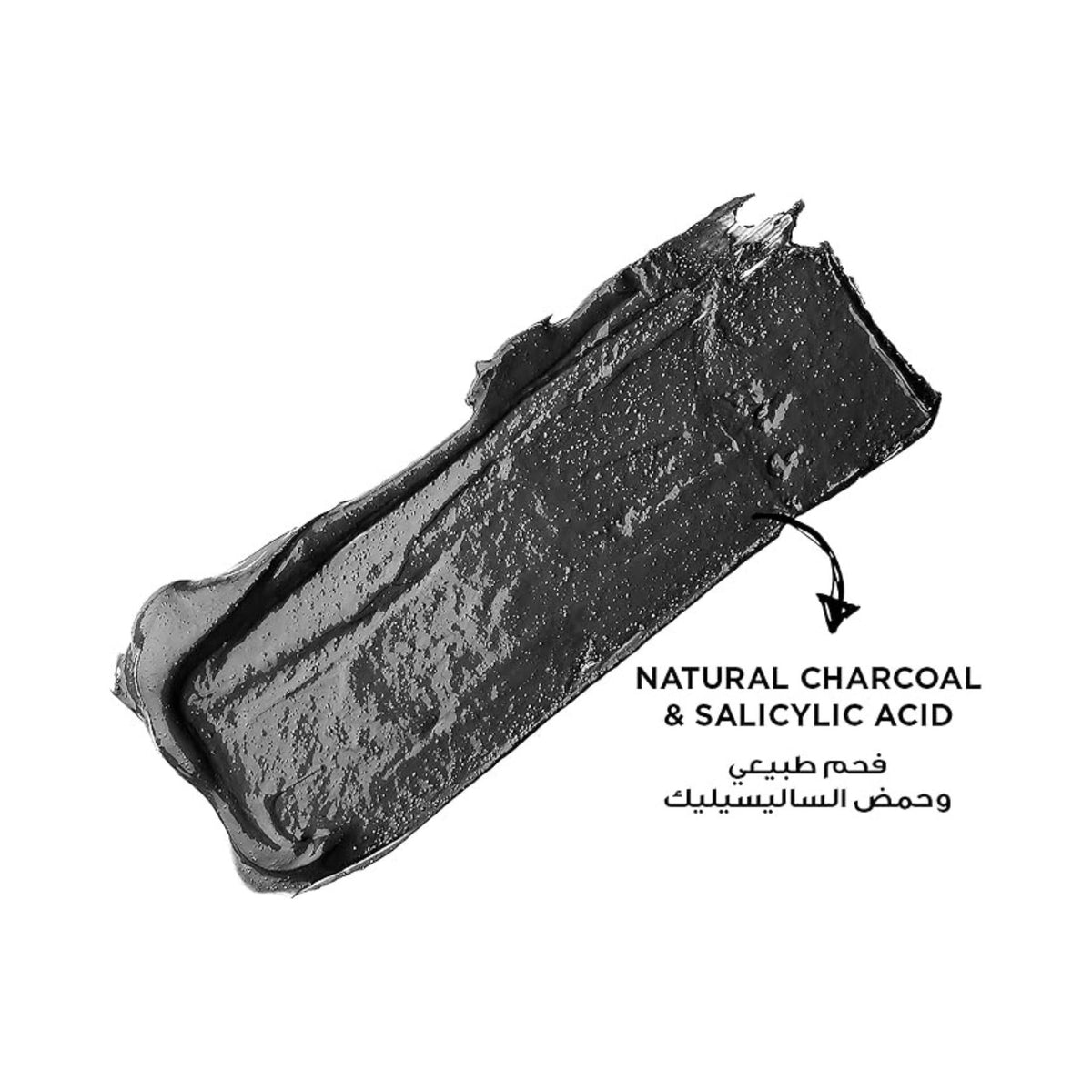 Refect Beauty Garnier Pure Active charcoal cleanser texture swatch showing black detoxifying clay formula