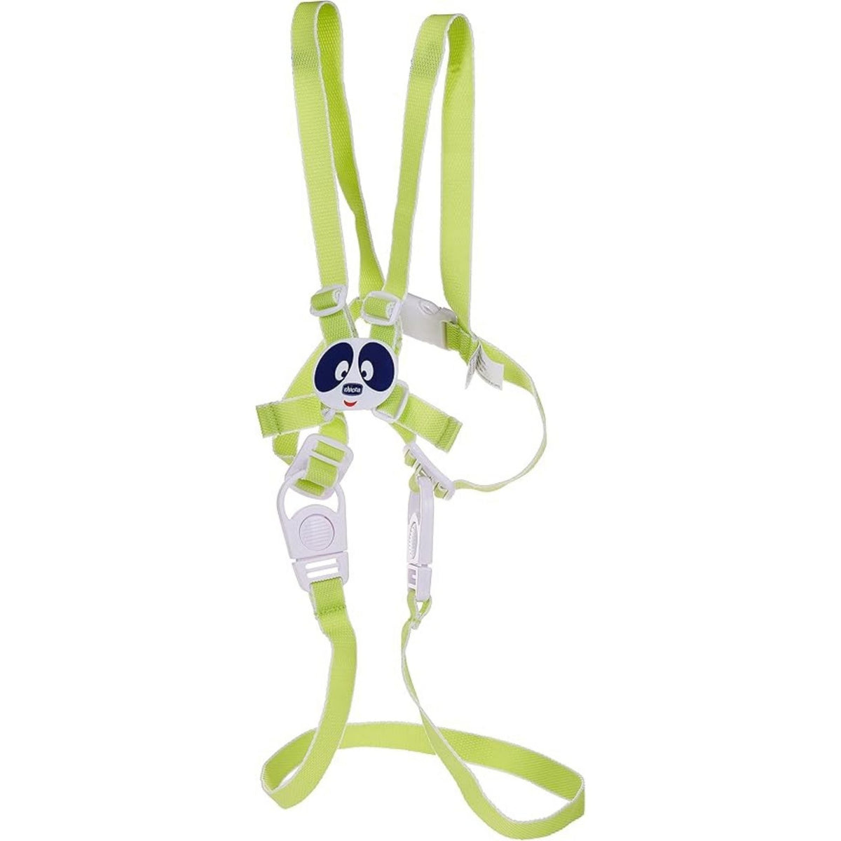 Refect Beauty Chicco green nylon baby safety harness with adjustable straps and a cute panda face buckle design