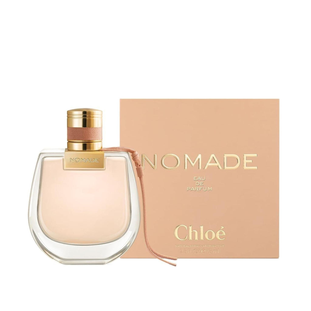 Refect Beauty Chloé Nomade Eau de Parfum bottle with its signature peach-toned box and gold cap detailing.