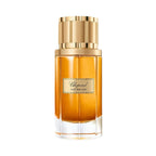 Refect Beauty Chopard Oud Malaki Eau de Parfum in a cylindrical glass bottle with a metallic gold cap.