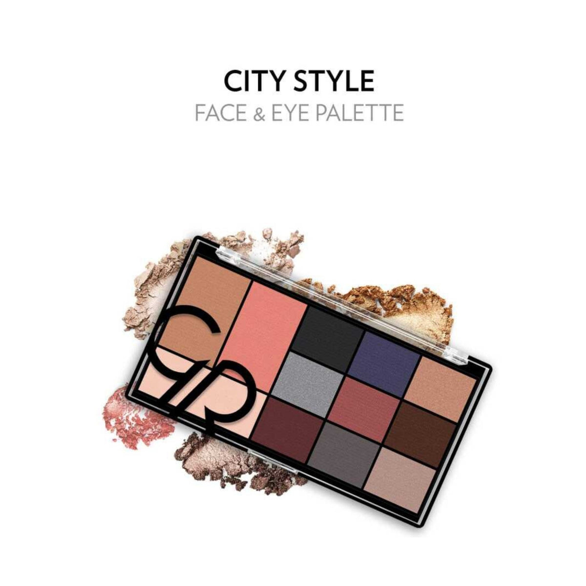 Refect Beauty Golden Rose City Style face and eye palette featuring pigmented eyeshadows, blush, and contour shades.