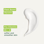 Refect Beauty Simple Kind to Skin cleansing lotion texture swatch showing smooth white cream with vitamin B5 and E