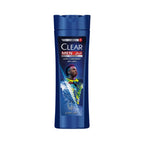 Refect Beauty Clear Men Ultra Hydro Boost anti-dandruff shampoo bottle featuring Vini Jr. on a blue background.