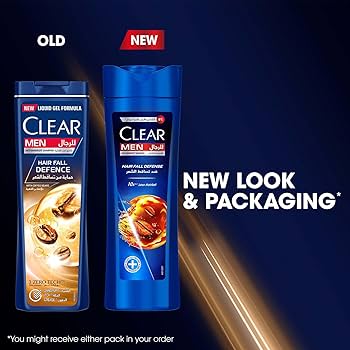 Refect Beauty Clear Men Hair Fall Defense shampoo showing old and new packaging designs with coffee seed extract