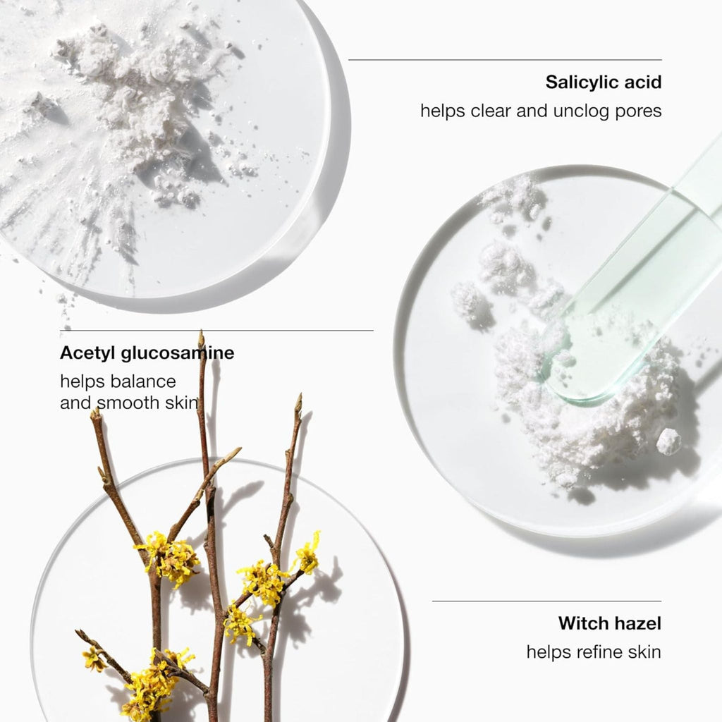 Refect Beauty Clinique Clarifying Lotion ingredients including salicylic acid, acetyl glucosamine, and witch hazel
