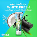 Refect Beauty Closeup Charcoal Coco White Fresh toothpaste tube with coconut and charcoal imagery for whitening