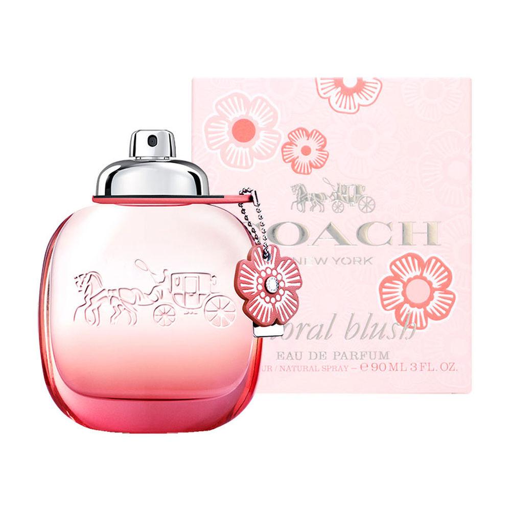 Refect Beauty Coach Floral Blush Eau de Parfum bottle with pink ombre glass and a signature floral charm