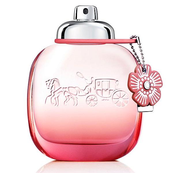 Refect Beauty Coach Floral Blush Eau de Parfum in a pink glass bottle with a signature flower charm and horse carriage