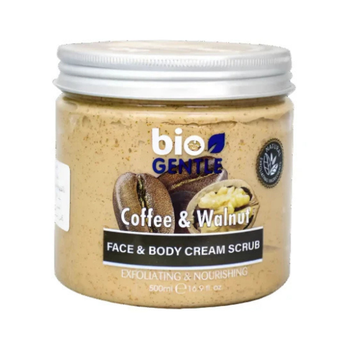 Refect Beauty Bio Gentle Coffee and Walnut exfoliating face and body cream scrub in a 500ml jar