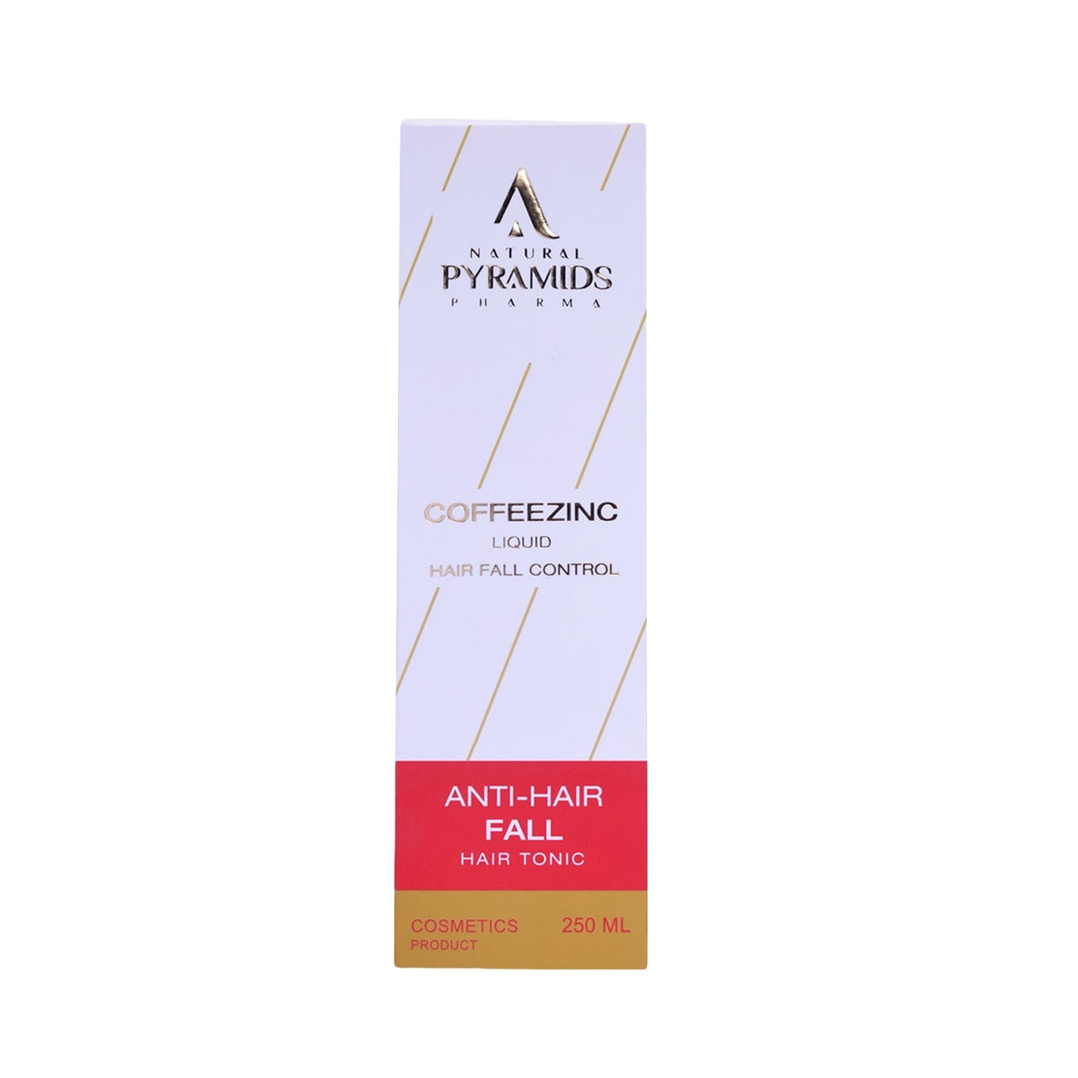 Refect Beauty Natural Pyramids Coffee Zinc hair fall control liquid tonic in a white and red 250ml bottle